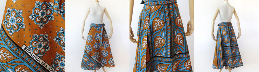 アフリカ布のスカート