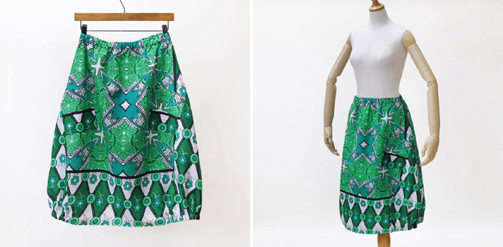 アフリカ布のバルーンスカート