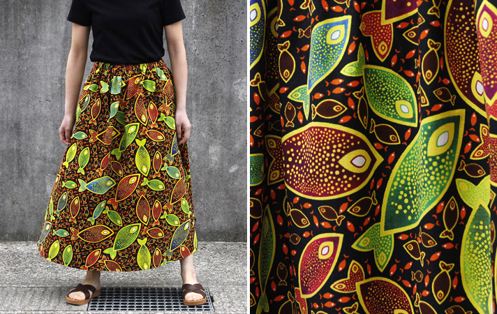 アフリカンプリントロングスカート
