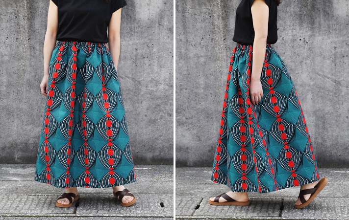アフリカ布ロングスカート
